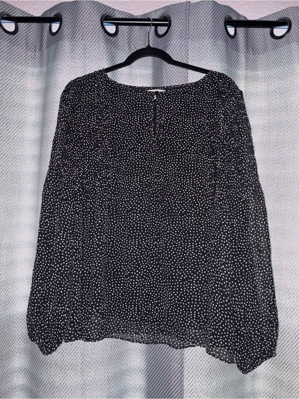 Max Studio Black & White Polka Dot Blouse